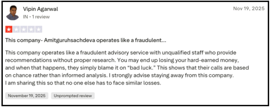 Amit Guruh Sachdeva User Reviews