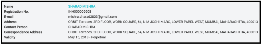 Sharad Mishra SEBI Registered