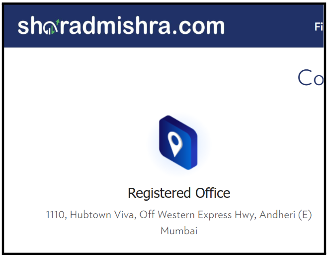 Registered Address on Website Does Not Match SEBI Records