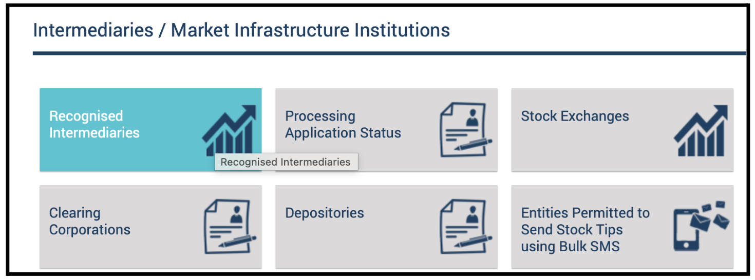 sebi recognised inermediatory