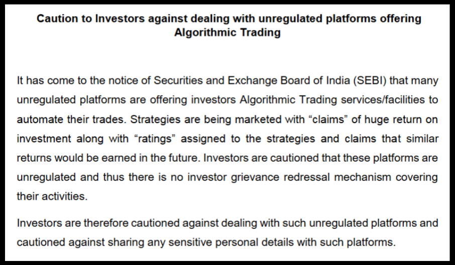 Tradetron sebi 2022 order