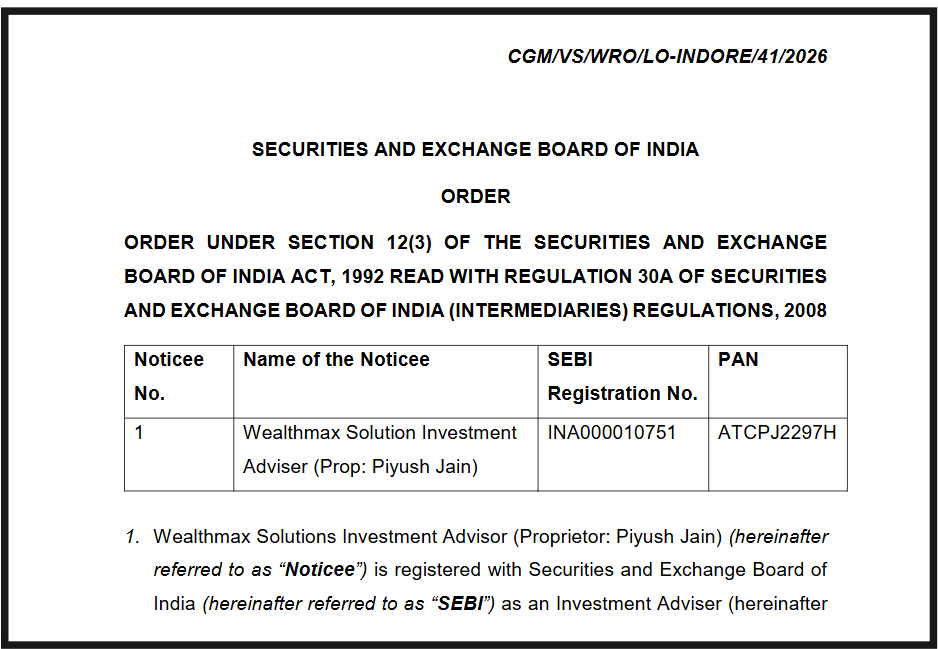 Wealthmax Solution SEBI Order