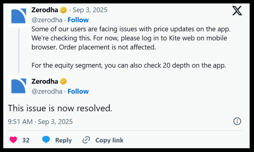 Zerodha glitch