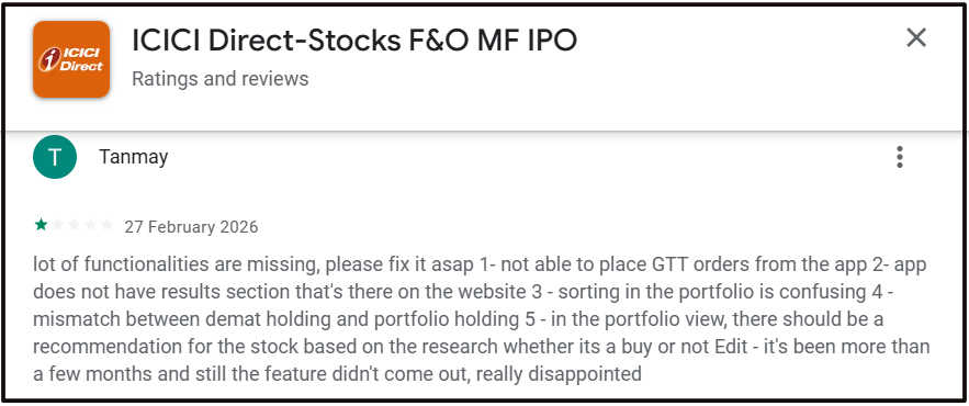 Missing Features ICICI