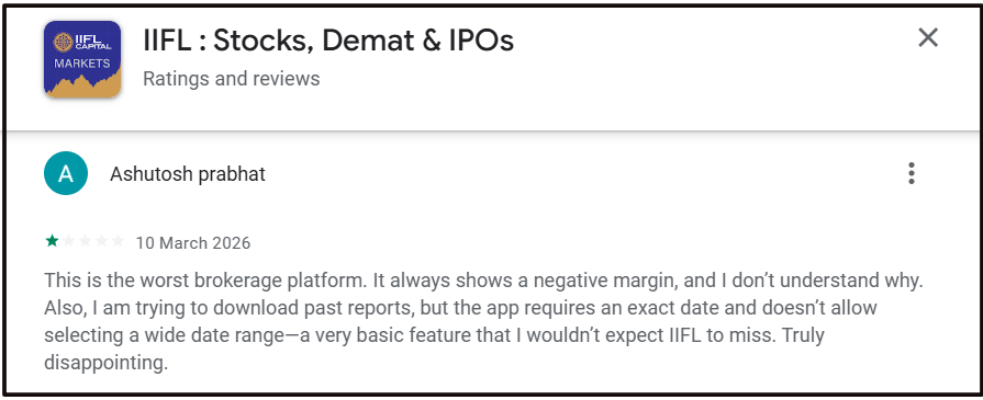 IIFL Platform Limitations and Confusing Account Data