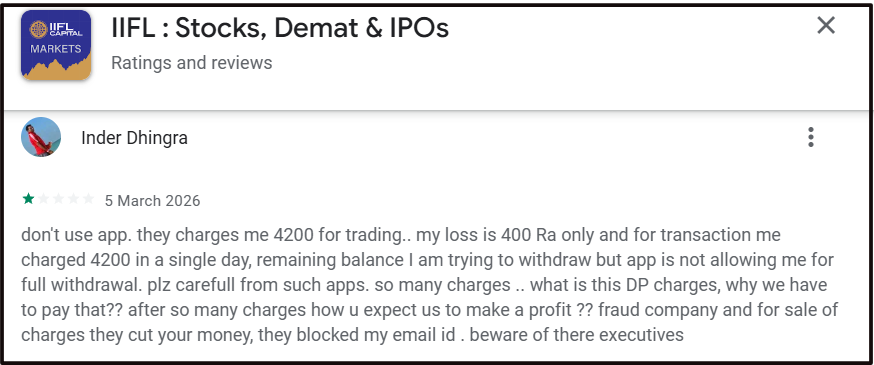 IIFL Charges, Withdrawals, and Trust Issue