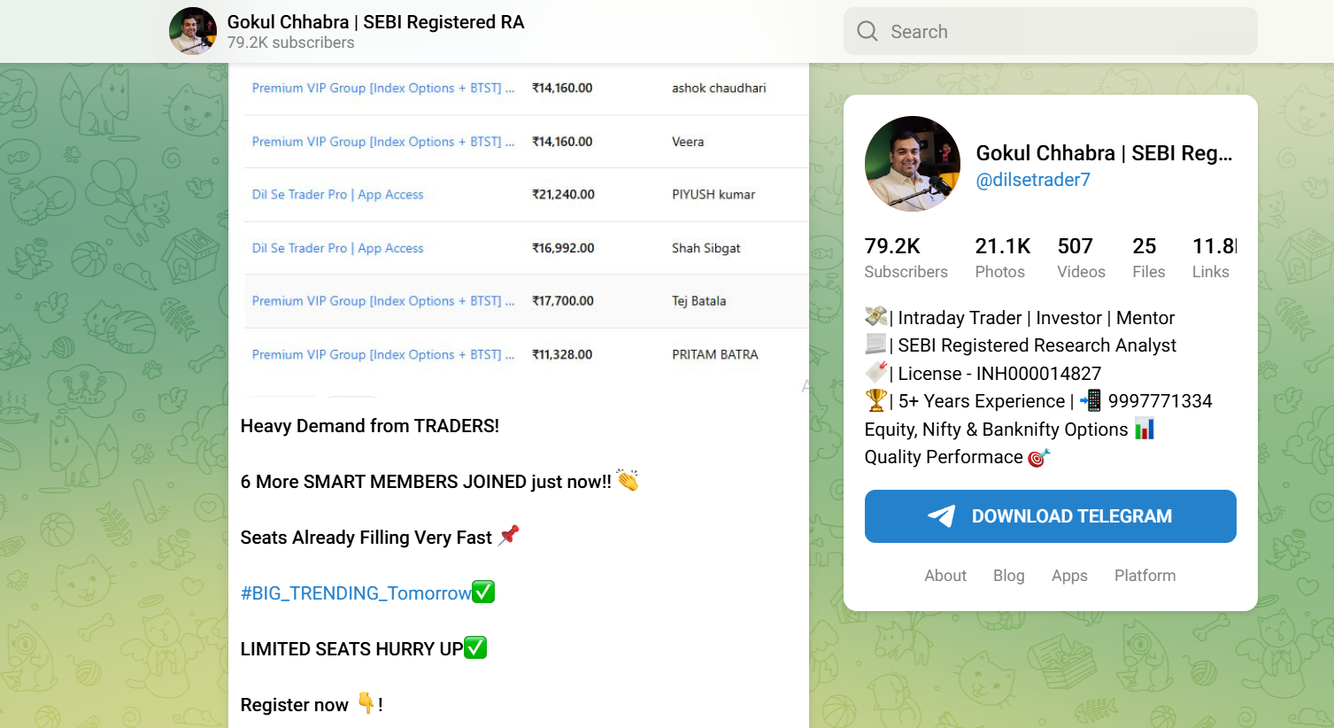 Gokul Chhabra risks