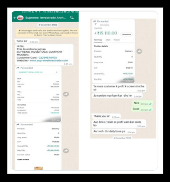 supreme investrade whatsapp chats