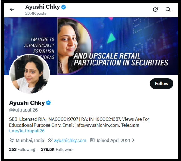 Ayushi Chauksey twitter