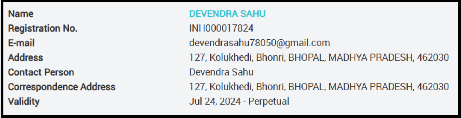 Devendra Sahu SEBI details