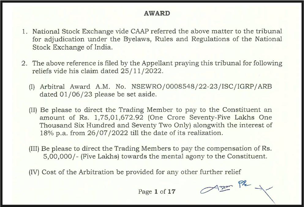 Final award