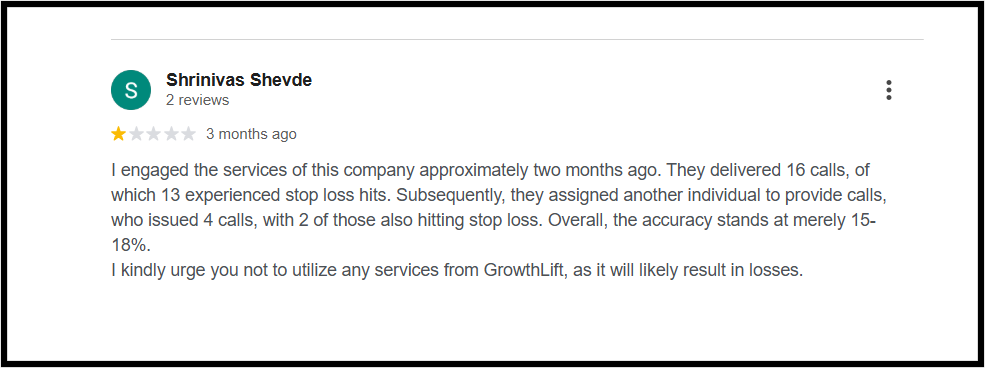 Growthlift user complaint