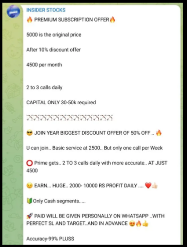 Insider Stocks telegram claims