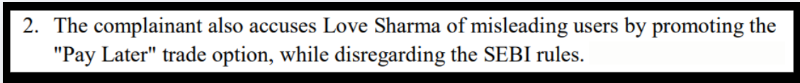 Love sharma violations