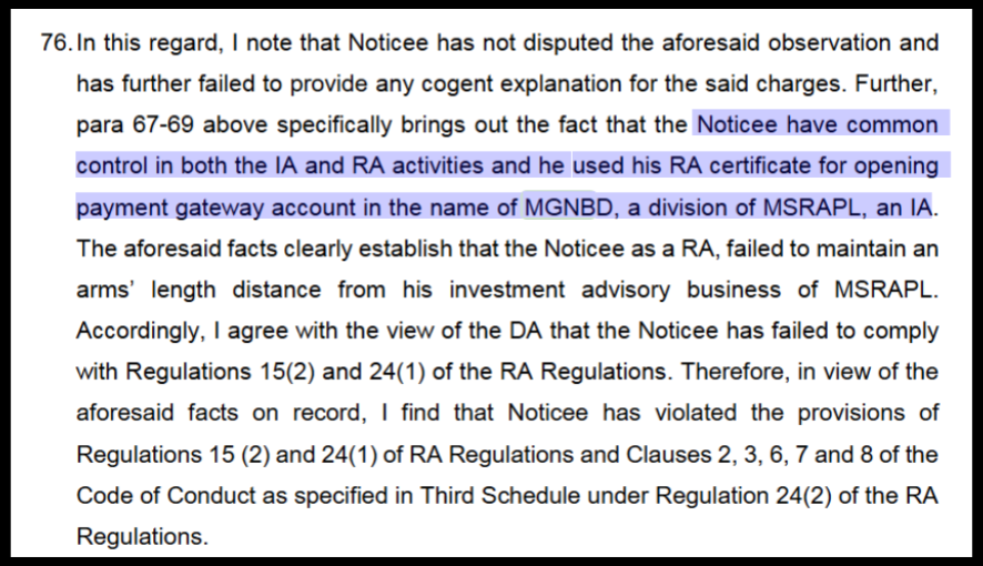 Manish Goel sebi violations major