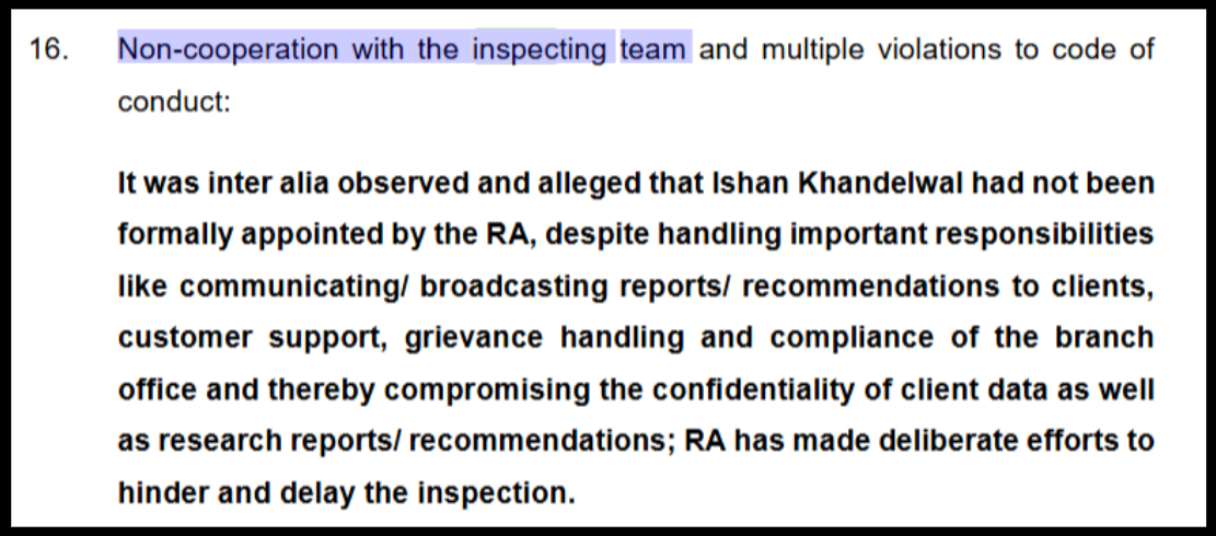 Money bells sebi inspection