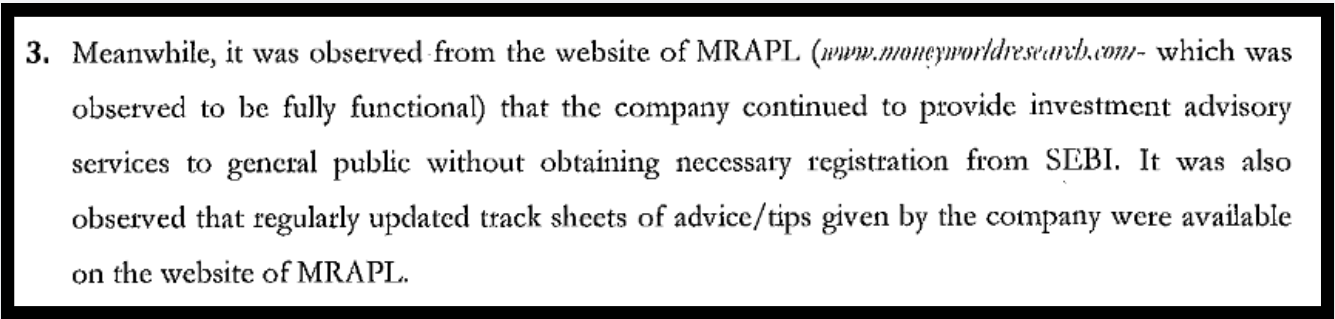 Moneyworld Research violation