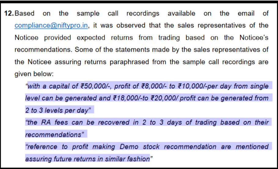 Niftypro trading red flag
