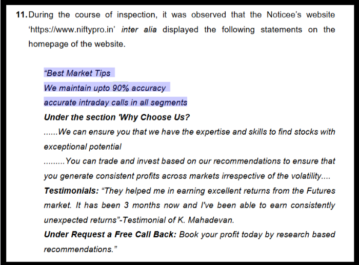 Niftypro trading violation