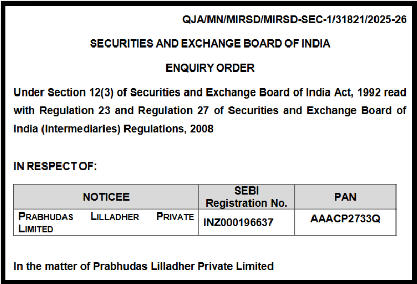 Prabhudas Lilladher Private Limited order