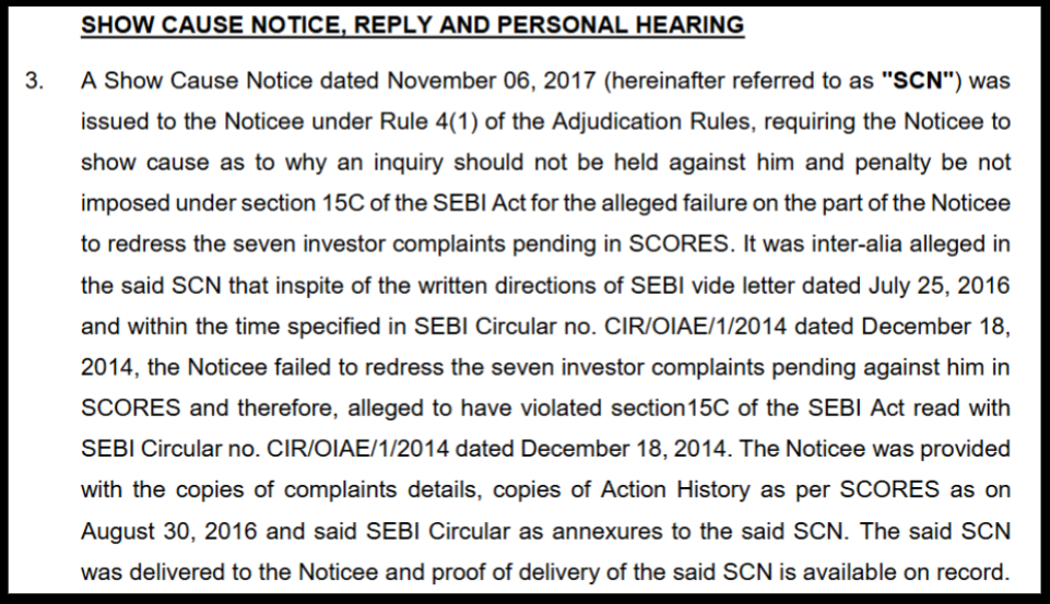 Rajiv Sharma SEBI SCN