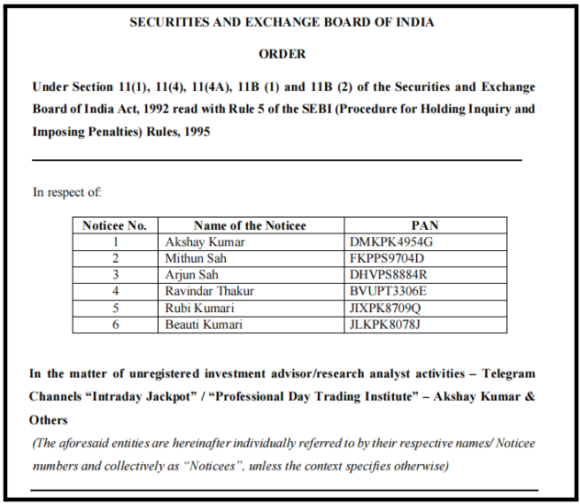 SEBI Actions Against Unregistered Telegram Channel Scams