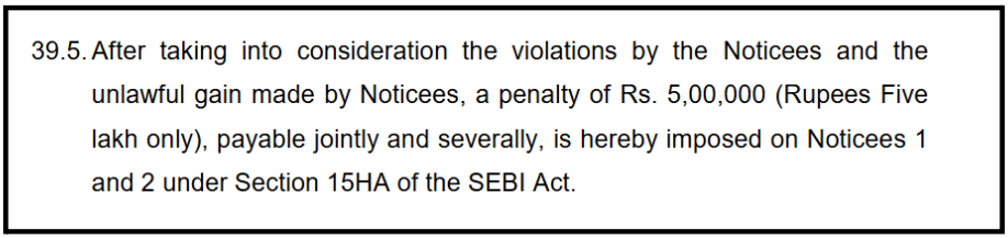 The Safebulls Order penalty
