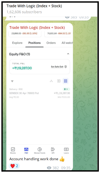 Trade With Logic account handling