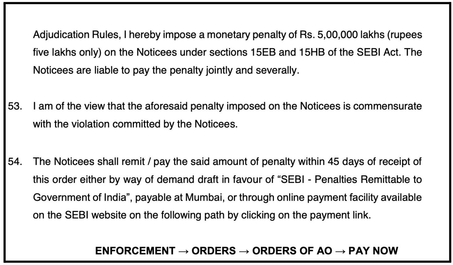 reddito capital sebi order penalty