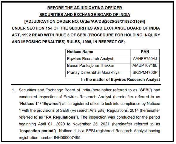 Eqwires Research Analyst Order