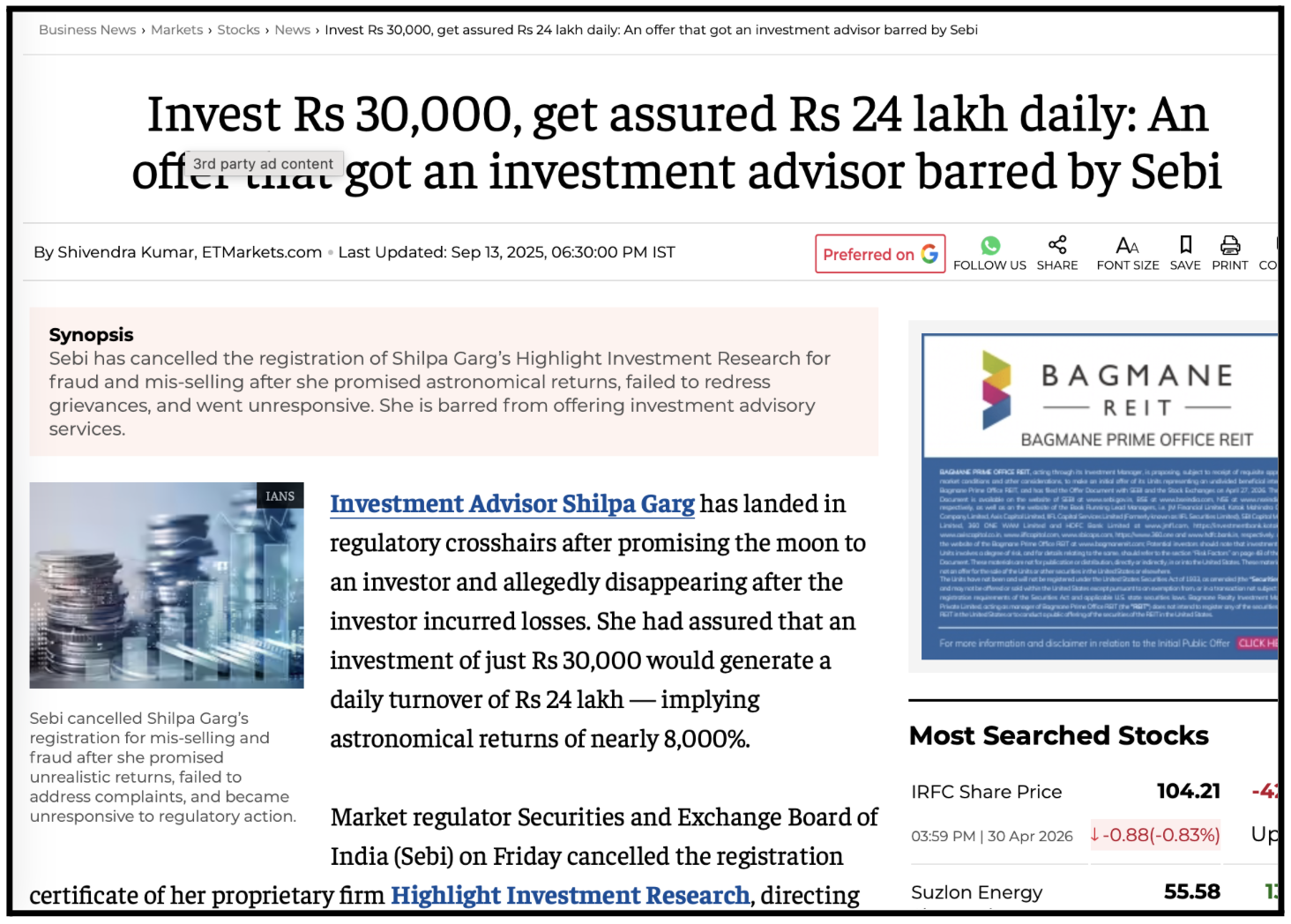 can I trust sebi registered investment advisor scam 