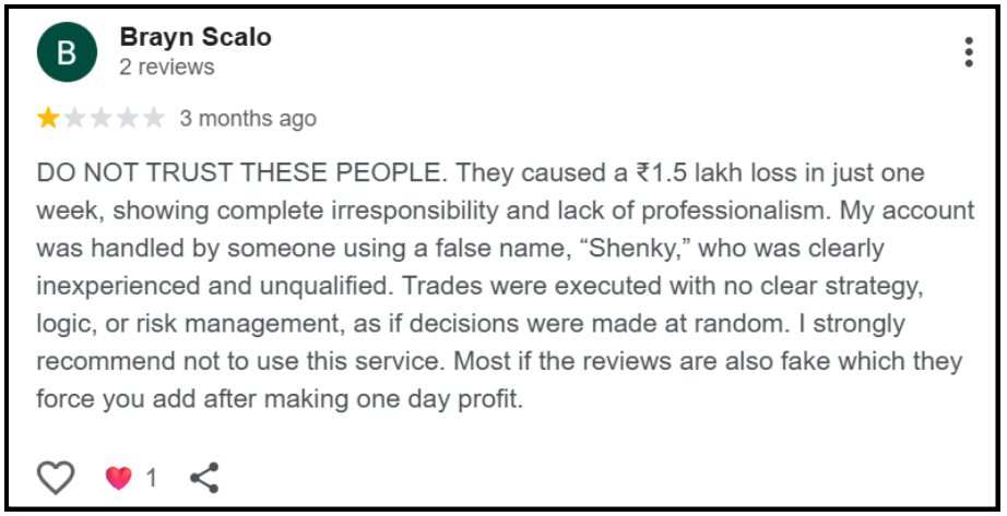 Eqwires Research Analyst user Complaint