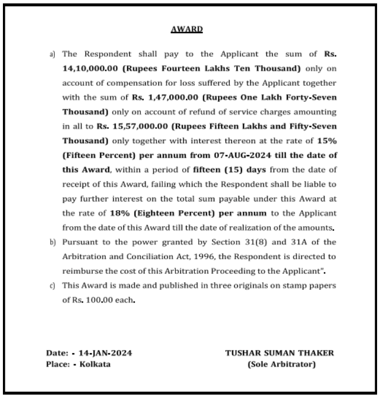 Aurostar Investment Advisory arbitration