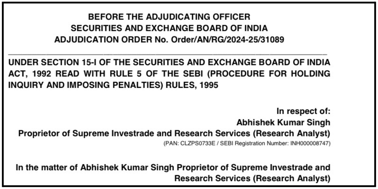 SEBI Action Against Supreme Investrade for Guaranteed Returns 