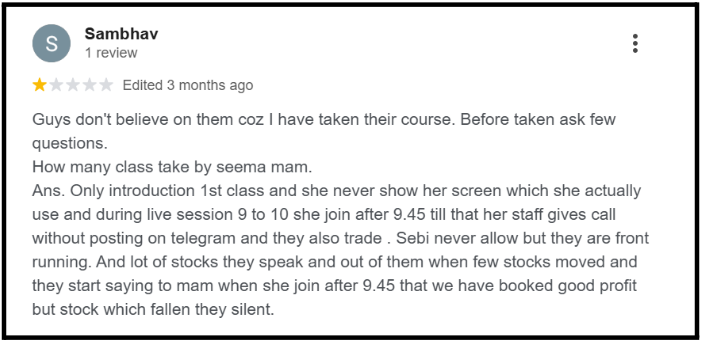 Seema Jain User Reviews