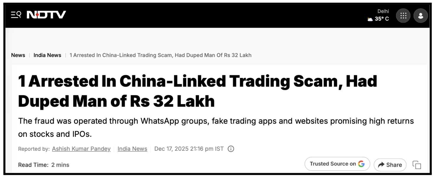 WhatsApp & Telegram Stock Tips fraud 