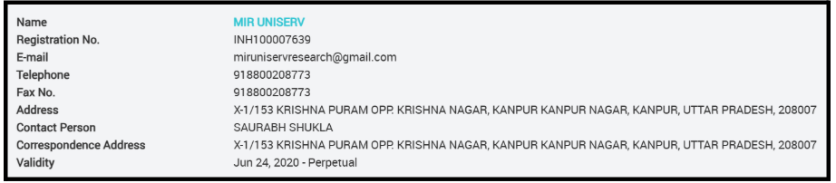 Mir Uniserv SEBI registration