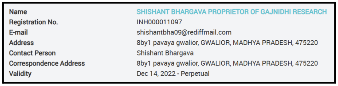 gajnidhi research sebi registered 