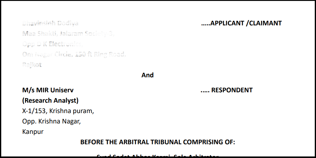 recovery of unauthorised trading