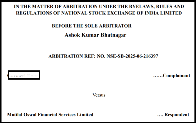 motilal oswal arbitration case