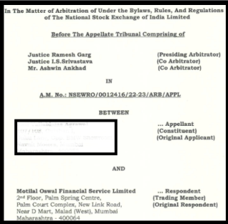 motilal oswal arbitration case detail 