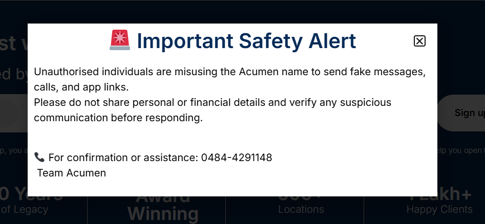 Unauthorised Trading By Acumen Capital