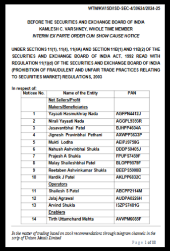 Unison Metals Stock Manipulation via Telegram