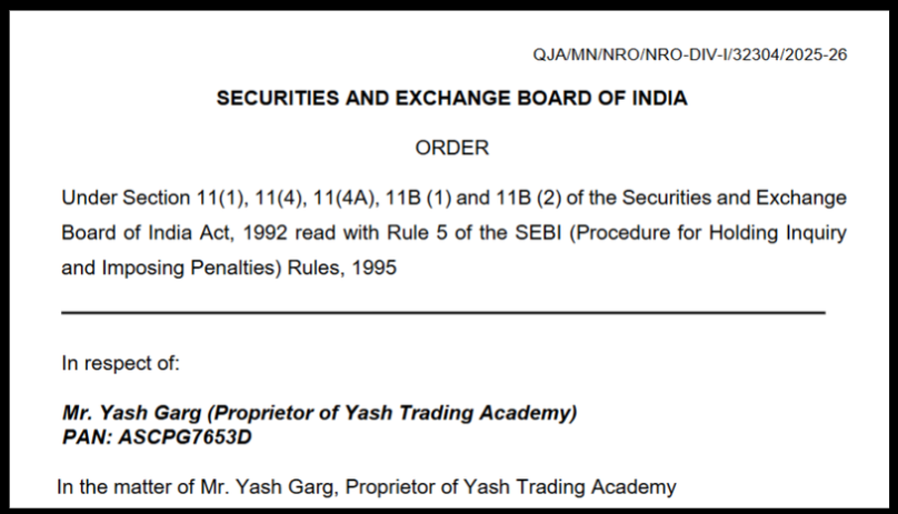Yash Garg SEBI order