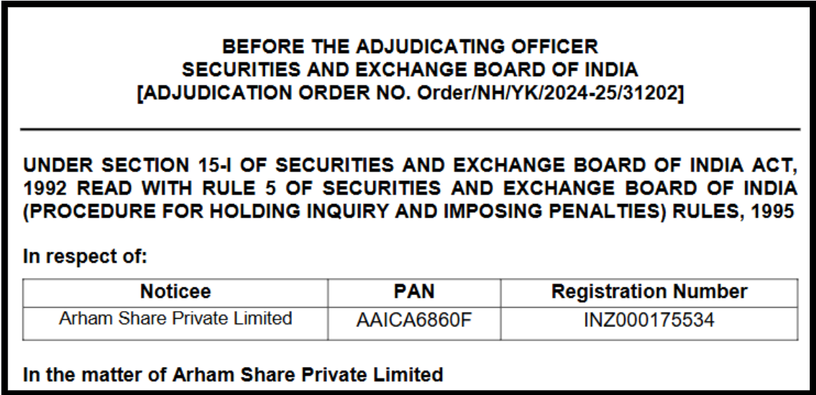 arham wealth management order
