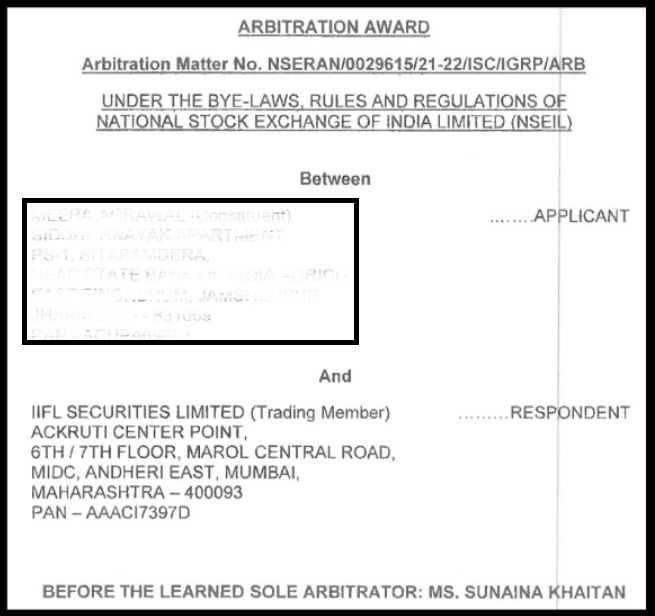 Meera Agrawal vs IIFL Securities Limited