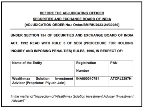 Wealthmax Solutions SEBI Order 2024
