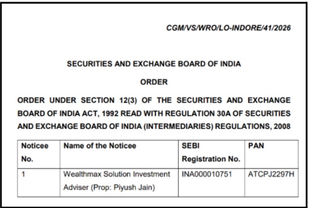Wealthmax Solutions SEBI Order 2026