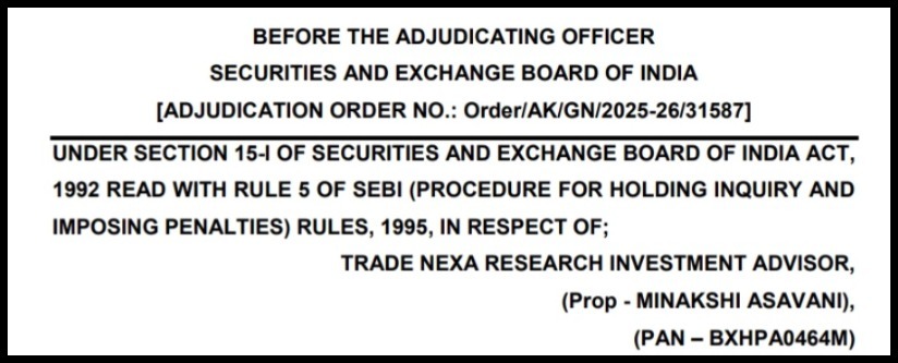 Trade Nexa Research SEBI Order