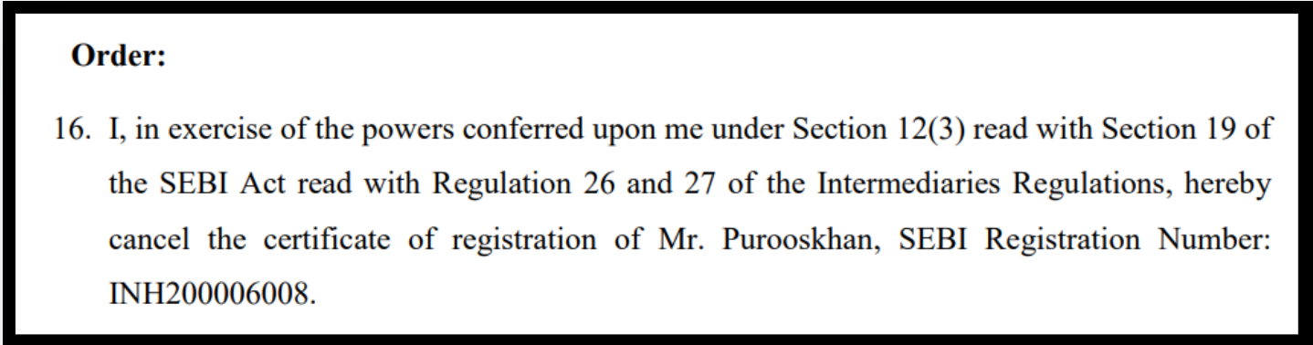 SEBI Penalty on Mr. Purooskhan